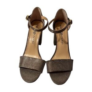 Katy Perry Gold Metallic Block Heel Ankle Straps Size 11 NWOT